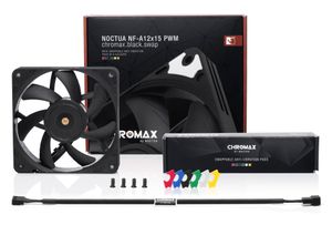 NOCTUA NF-A12X15 PWM CHROMAX. BLACK SWAP PREMIUM QUIET SLIM BLACK 120MM *พัดลม