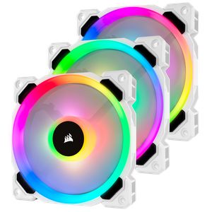 CORSAIR LL120 RGB 120MM DUAL LIGHT LOOP WHITE RGB PWM 3 FANS PACK WITH LIGHTING NODE PRO *พัดลม