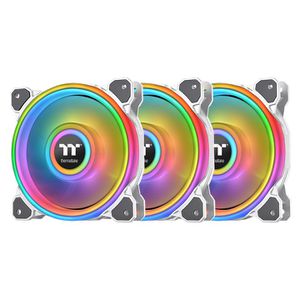 THERMALTAKE RIING QUAD 12 RGB 120MM RADIATOR FAN TT PREMIUM EDITION 3 PACK WHITE *พัดลม