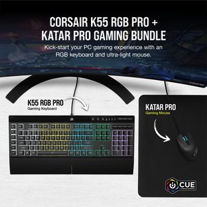 CORSAIR K55 RGB PRO + KATAR PRO GAMING BUNDLE (EN-TH) *เม้าส์พร้อมคีย์บอร์ดเกมมิ่ง