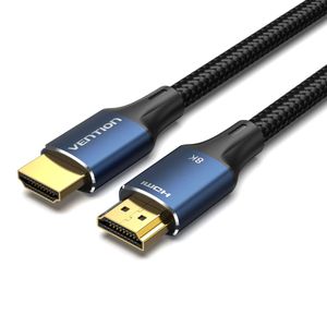 VENTION COTTON BRAIDED HDMI-A MALE TO MALE HD CABLE 8K 1M BLUE *สายเอชดีเอ็มไอ