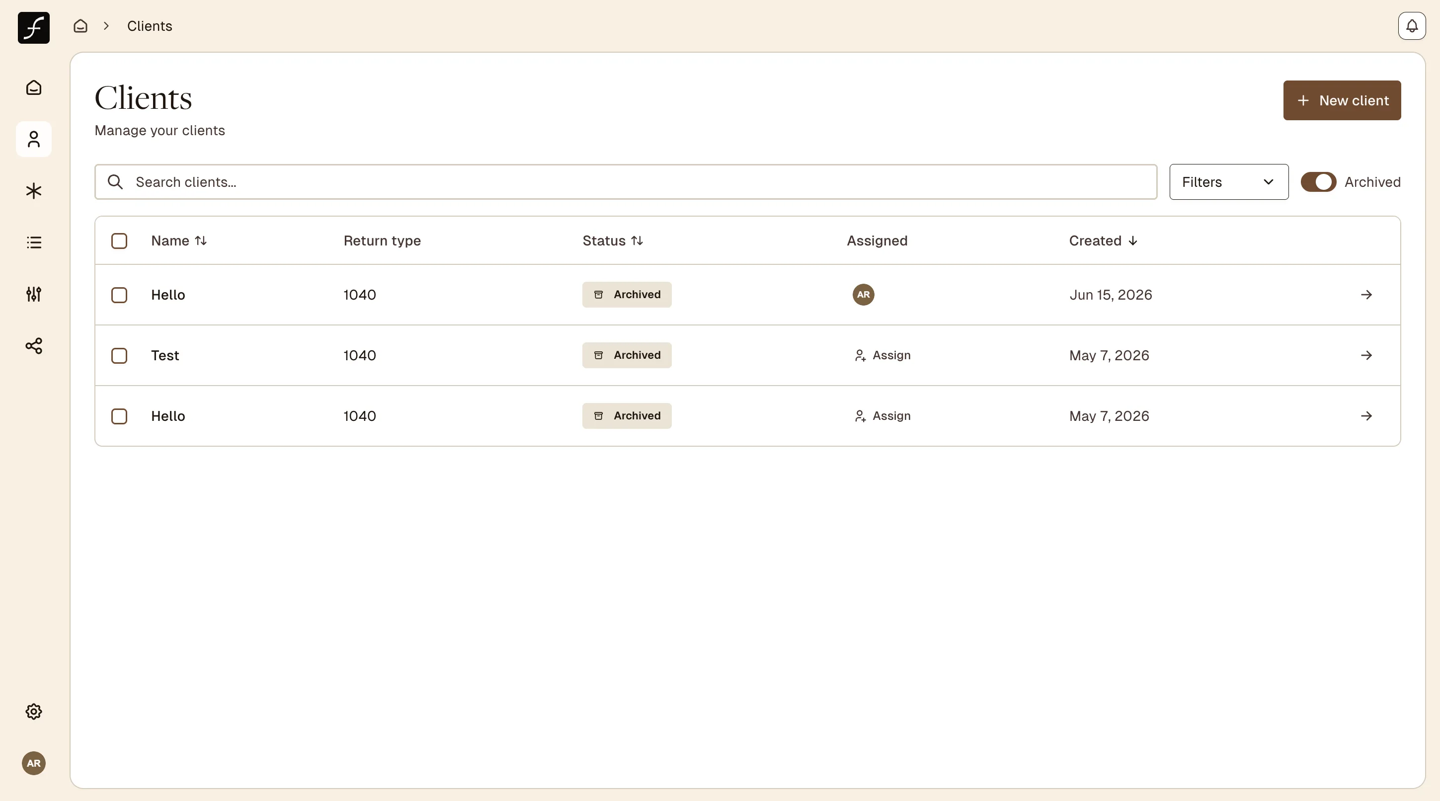 Client list upgrade in Filed