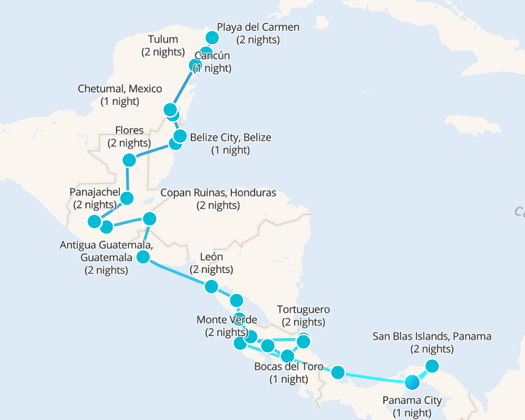 Pase de viaje de la Ciudad de Panamá a Cancún 43 días 43 días - 1