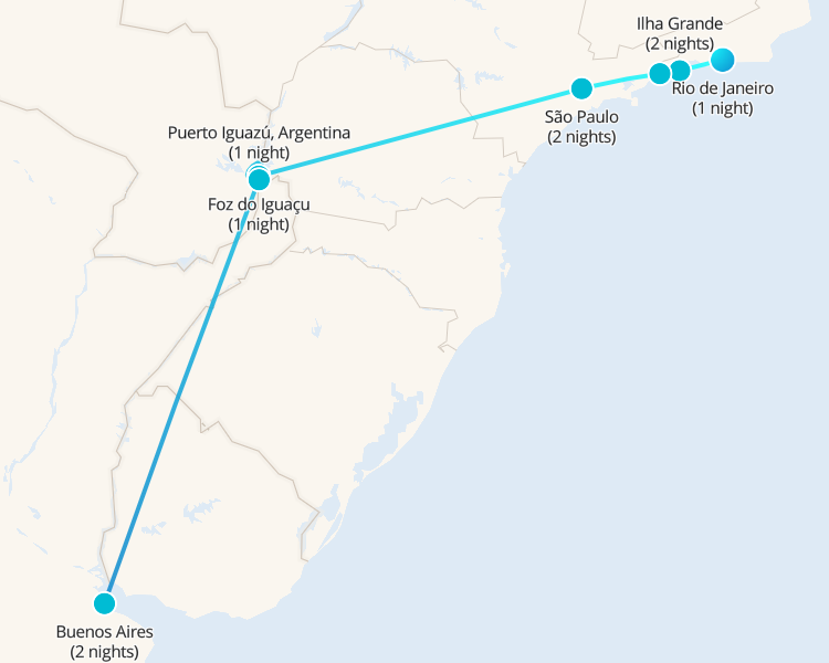 Rio de Janeiro to Buenos Aires (via Iguazu) Travel Pass - 1