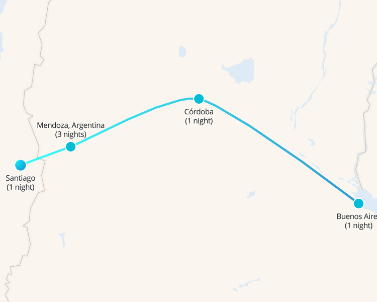 Pase de viaje de Santiago a Buenos Aires (vía Mendoza) 7 días 7 días - 1