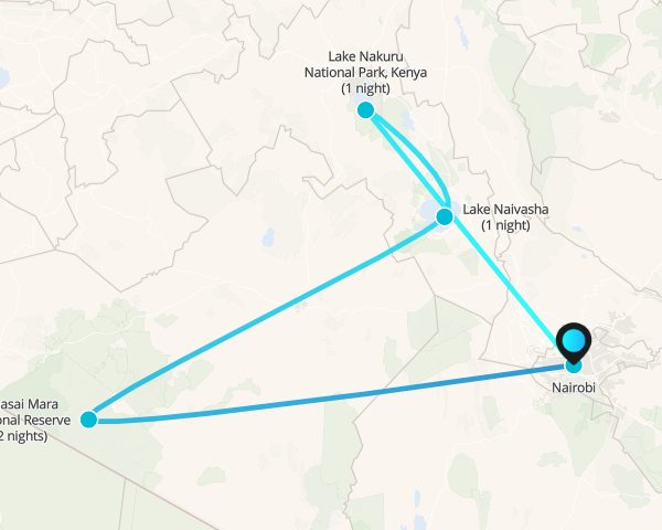 Safari interactivo por los lagos y Masai Mara (5 días y 4 noches) (Masai Mara, lago Nakuru y lago Naivasha) - 1