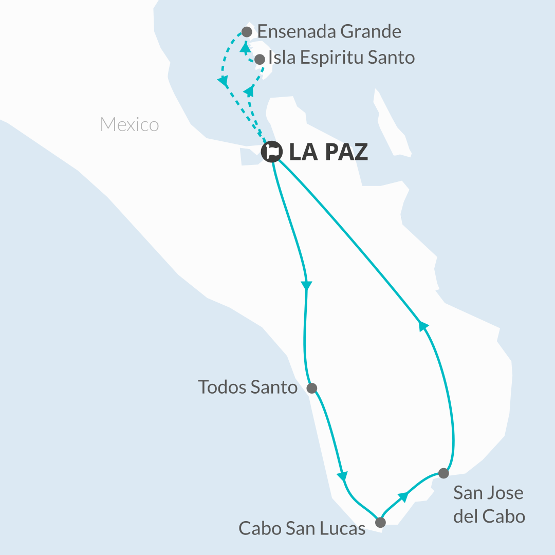 tourhub | Bamba Travel | Baja's Cultural Odyssey & La Paz Seashore Elegance 6D/5N | Tour Map