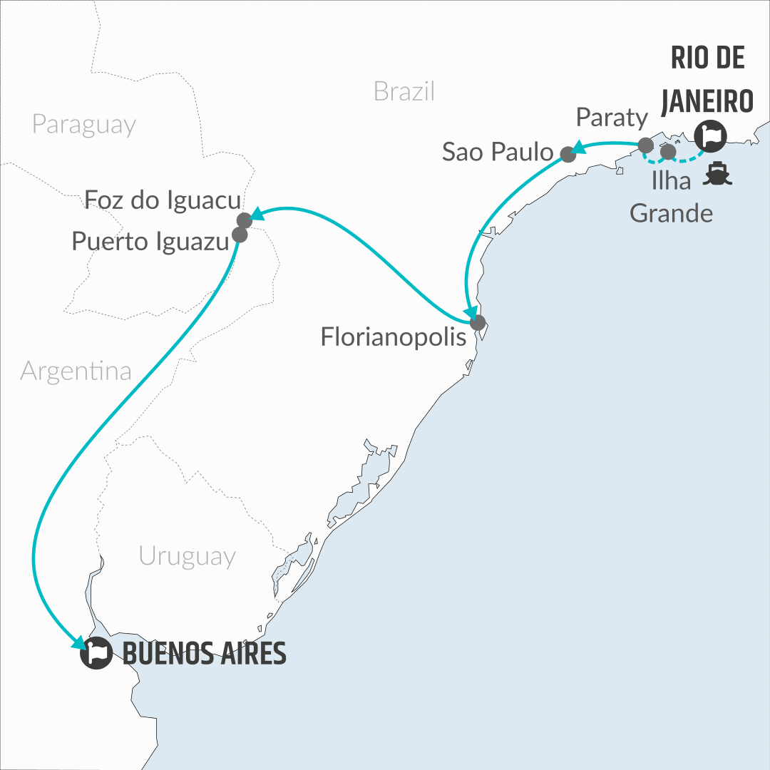 Pase de viaje de Río de Janeiro a Buenos Aires (vía Florianópolis e Iguazú) - 1