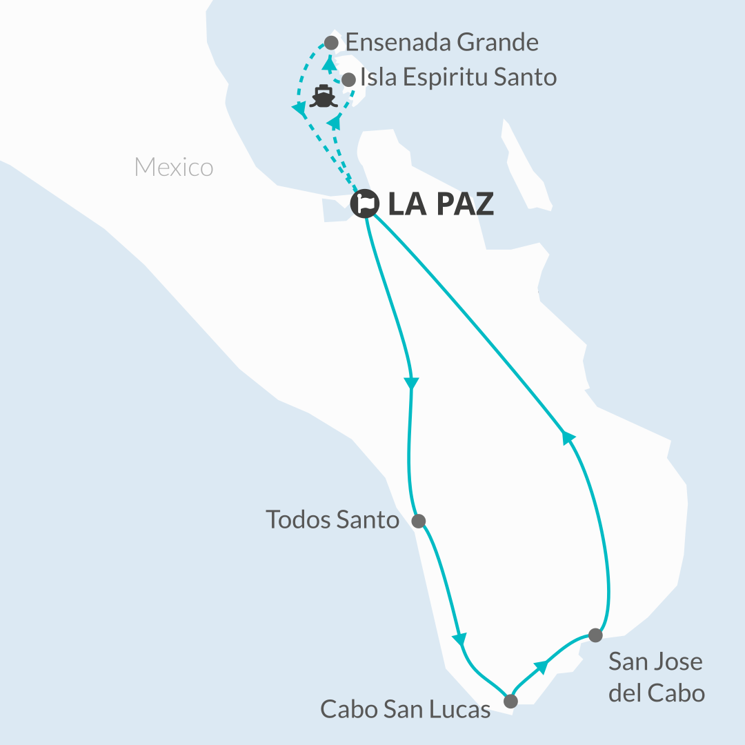 tourhub | Bamba Travel | Baja's Artistic Tapestry & La Paz Seascapes 5D/4N | Tour Map