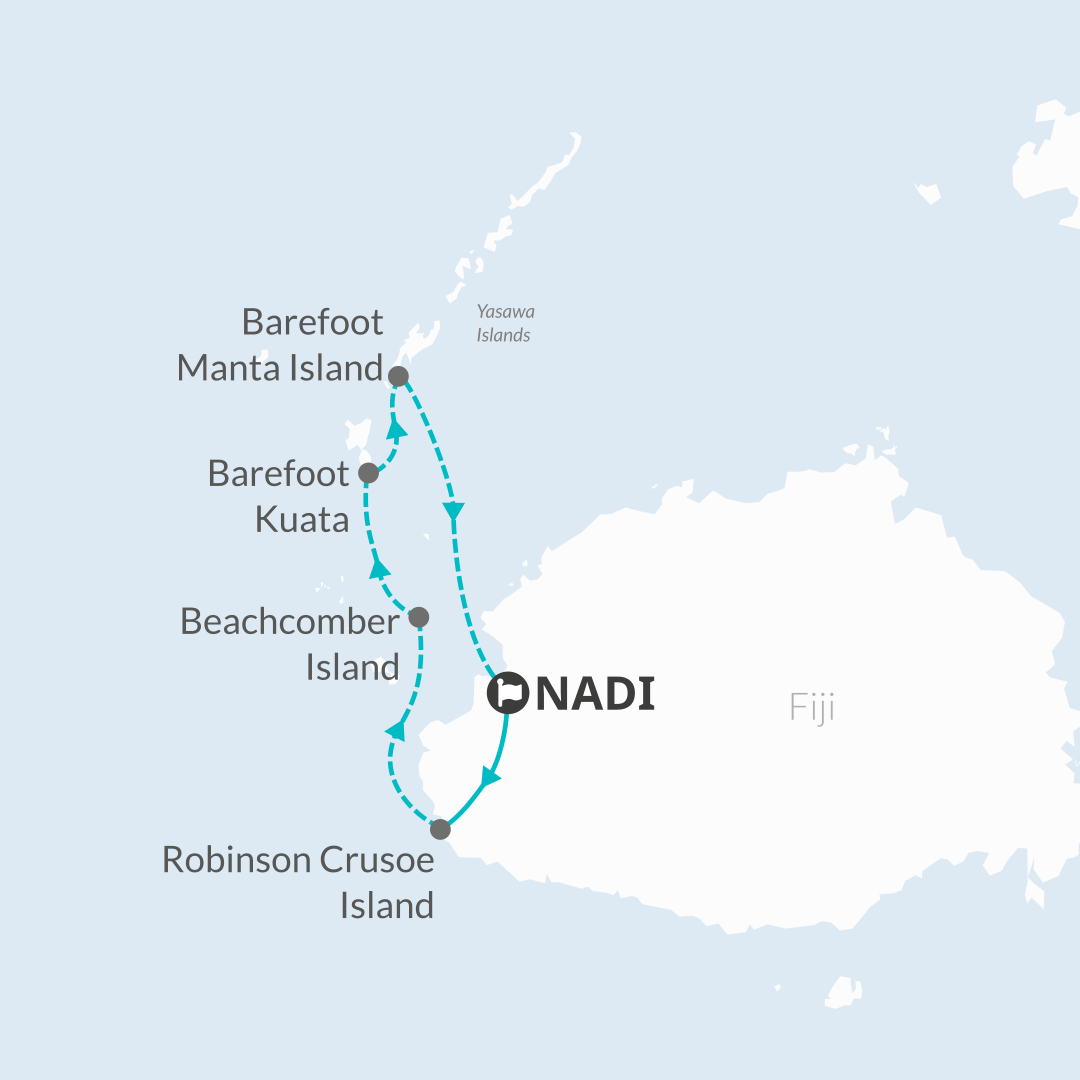 tourhub | Bamba Travel | Fiji Five Islands Experience 10D/9N | Tour Map