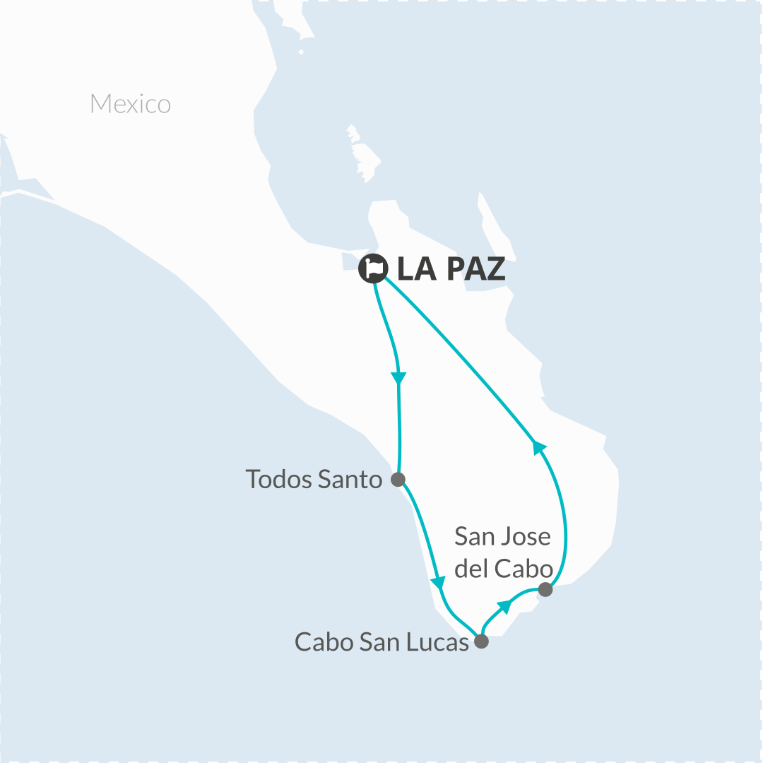 tourhub | Bamba Travel | Baja's Coastline Harmony & Cabo Cultural Dive 4D/3N | Tour Map