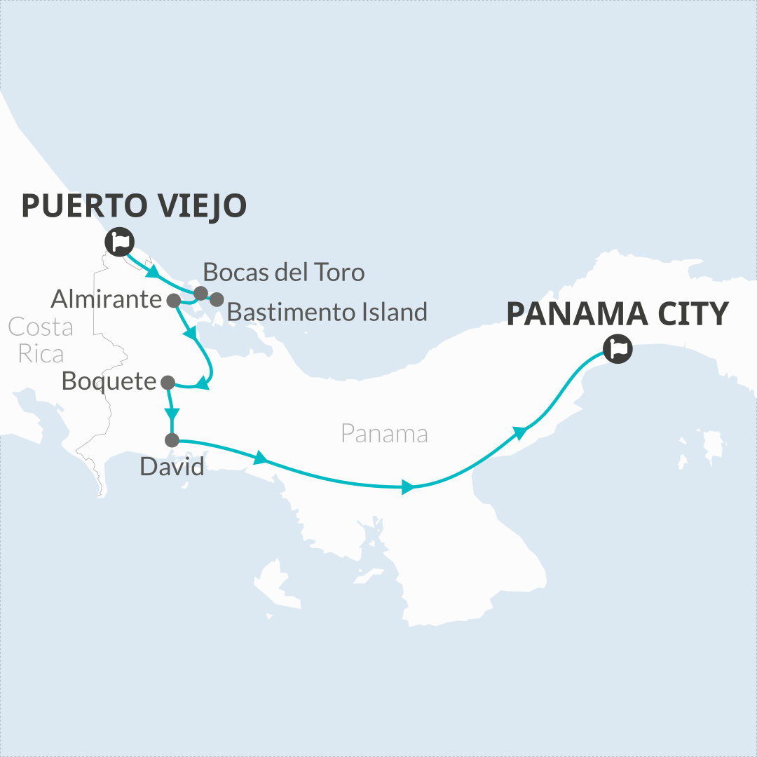 tourhub | Bamba Travel | Panama North to South Adventure 6D/7N | Tour Map