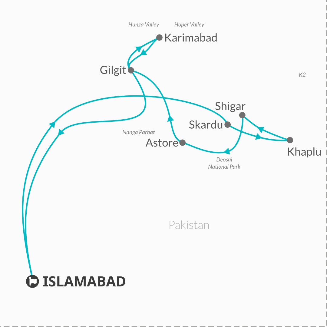 tourhub | Bamba Travel | The Karokaram Experience 14D/13N | Tour Map