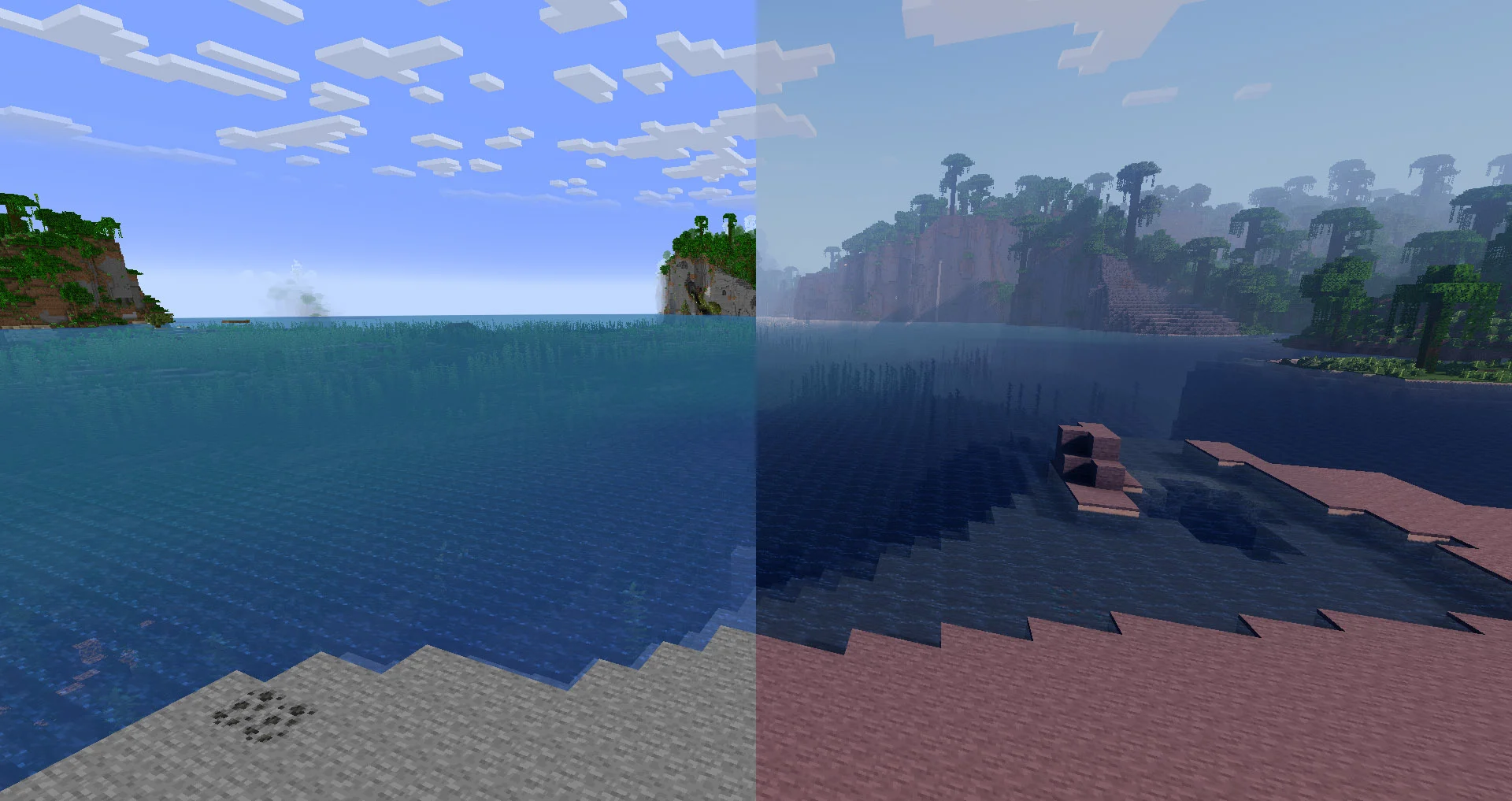 shader ON/OFF comparison