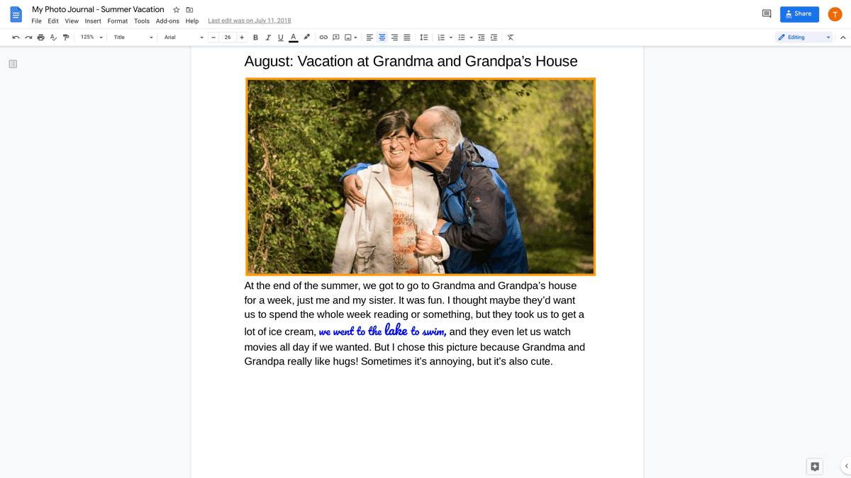 Create a Photo Journal in Google Docs- Applied Digital Skills