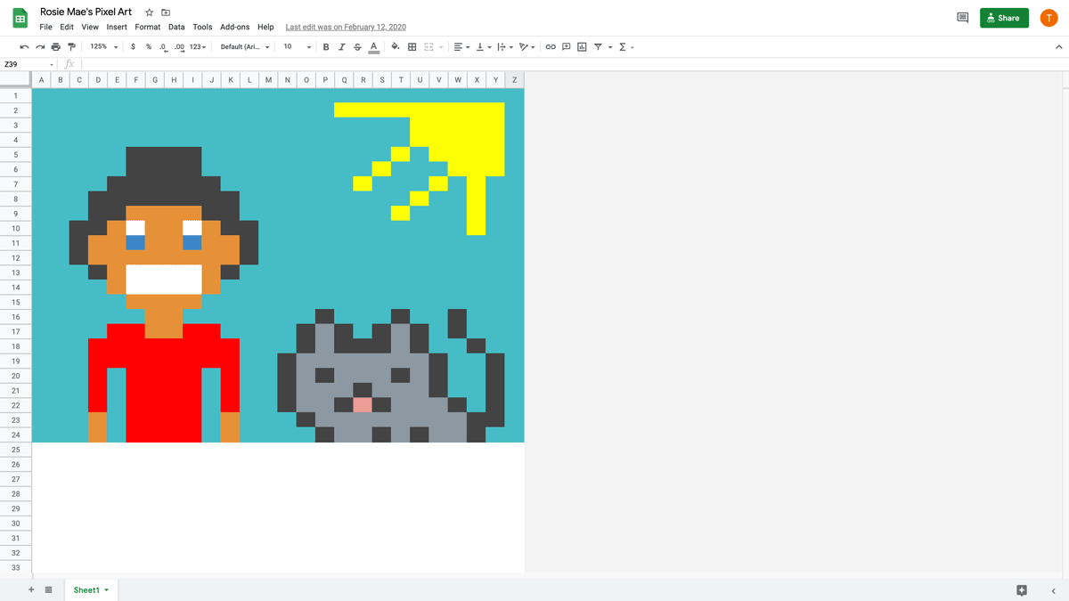 Create pixel art using any image in Google Sheets