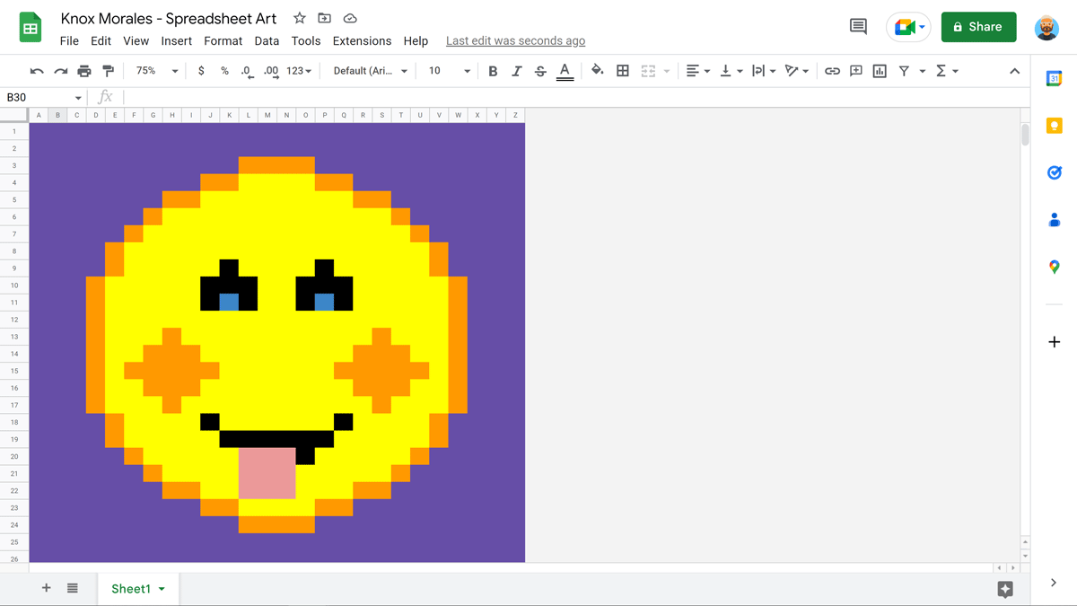 Create pixel art using any image in Google Sheets