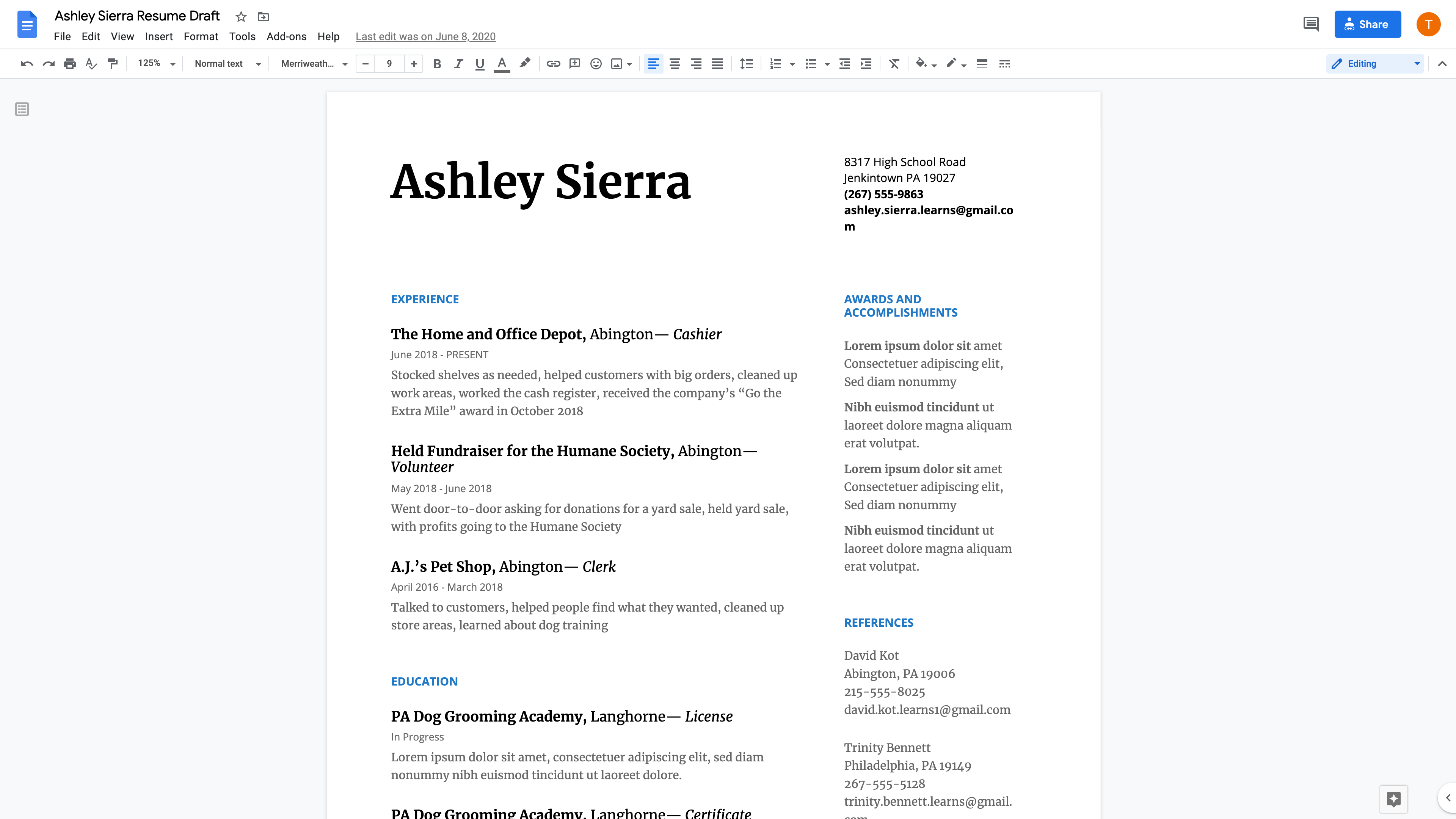 Start A Resume Applied Digital Skills