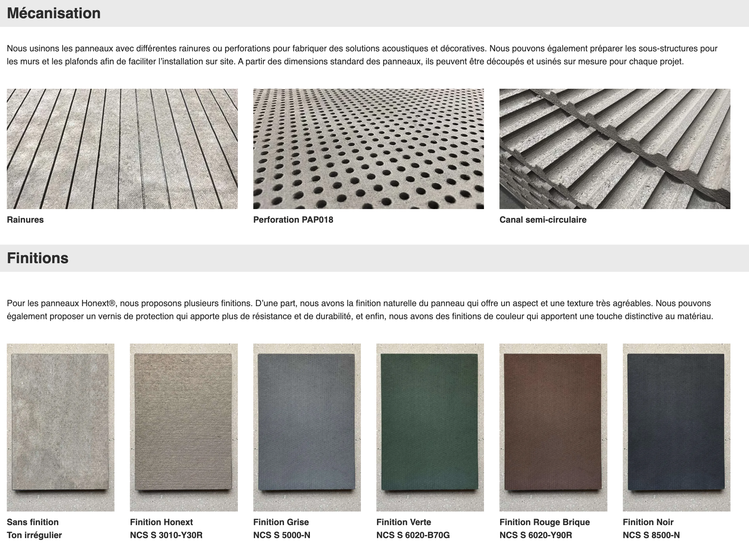 mécanisation et finition