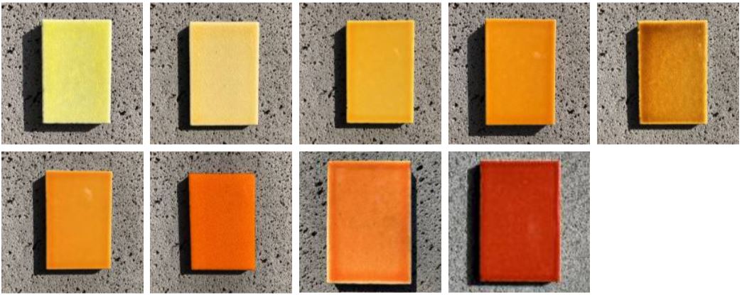 Nuancier jaun et orange