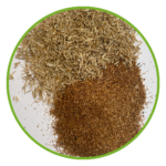 DDGS and barley fibres with improved bypass protein, a sterilized product and uniform moisture content after drying in the ExergyPSSD superheated steam dryer.