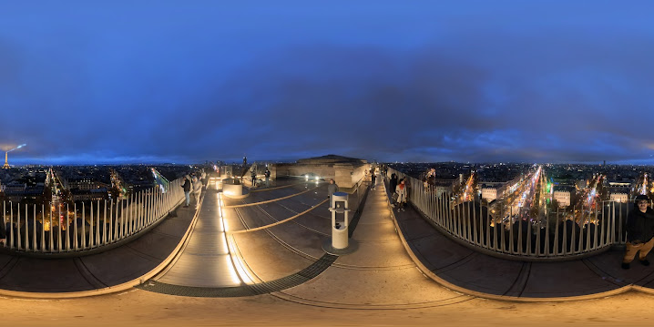 View at the top of Arc de Triomphe