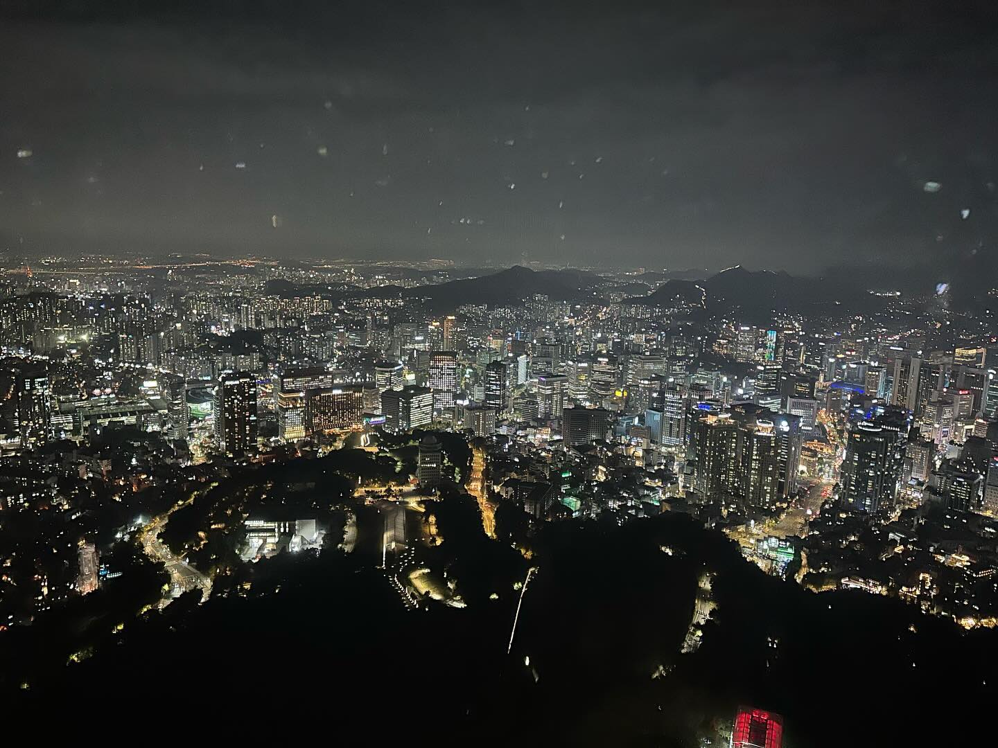 View of Seoul at night from the top of N Seoul Tower