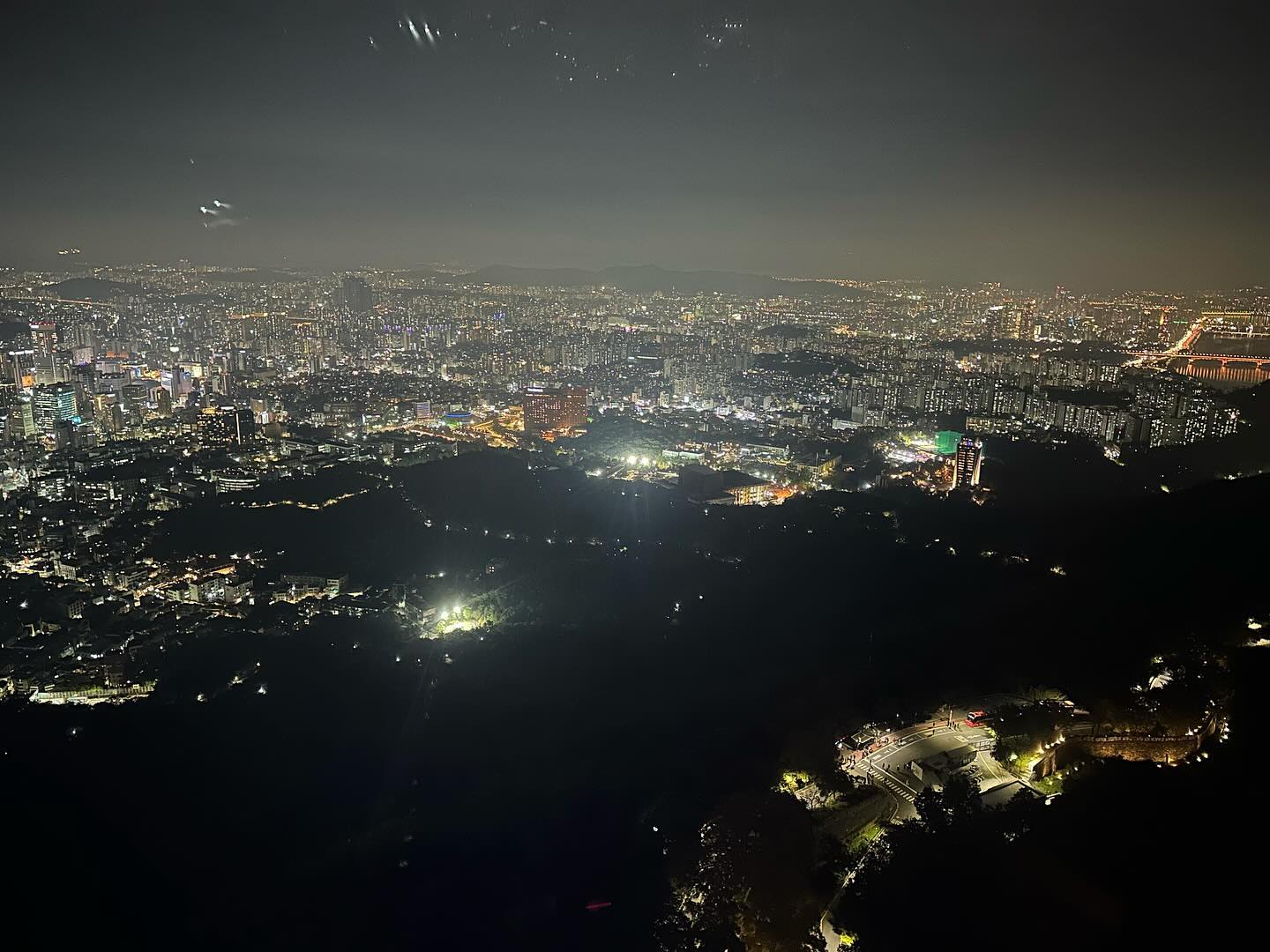 View of Seoul at night from the top of N Seoul Tower