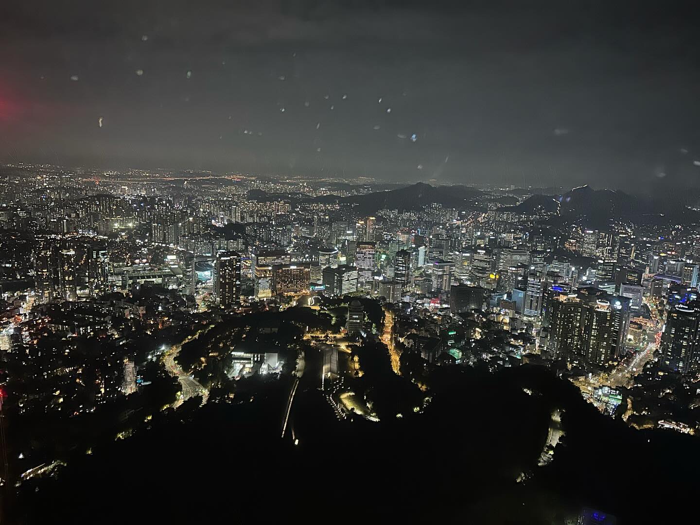 View of Seoul at night from the top of N Seoul Tower