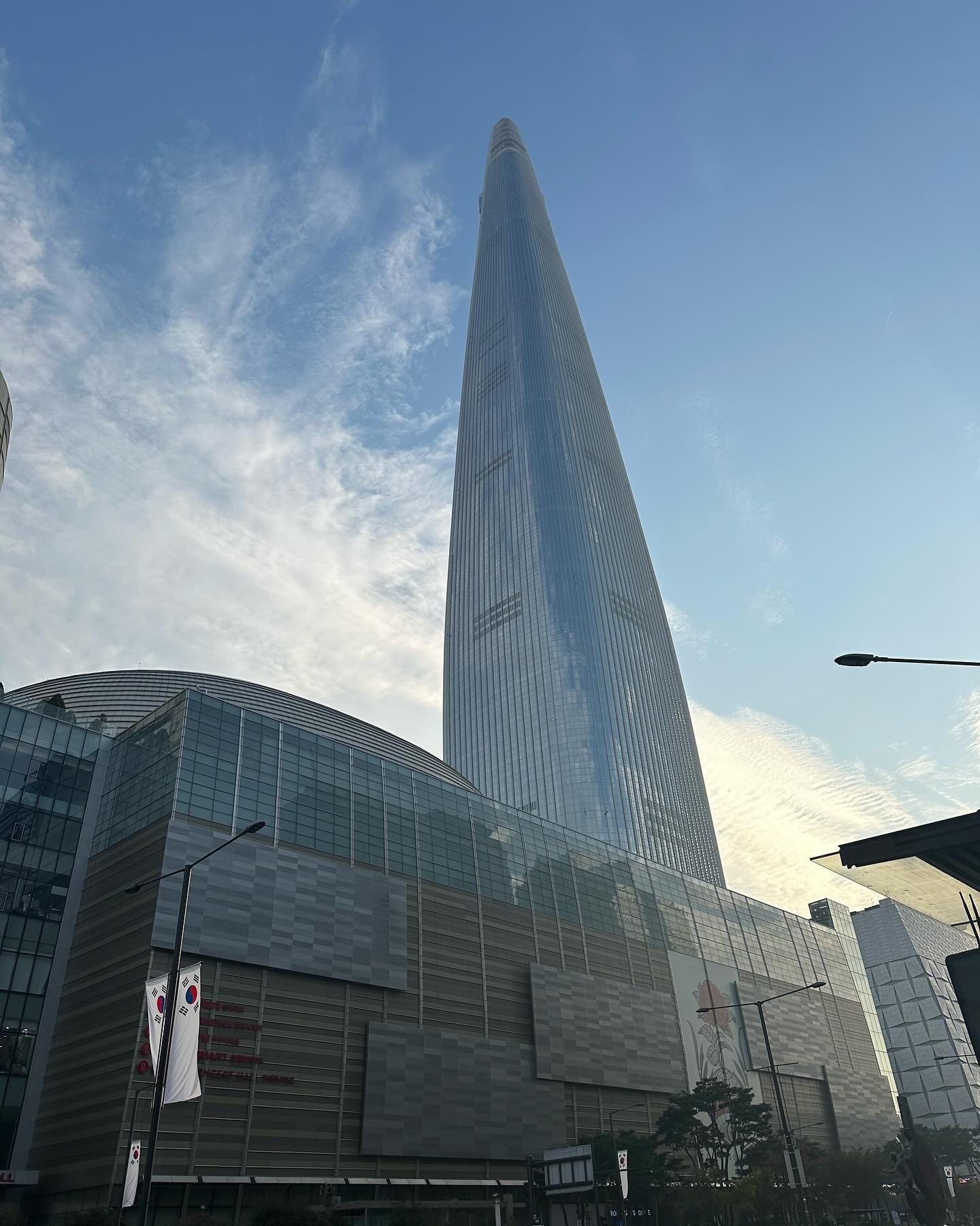 Vista de Seul no topo do Seoul Sky/Lotte World Tower, fotos verticais