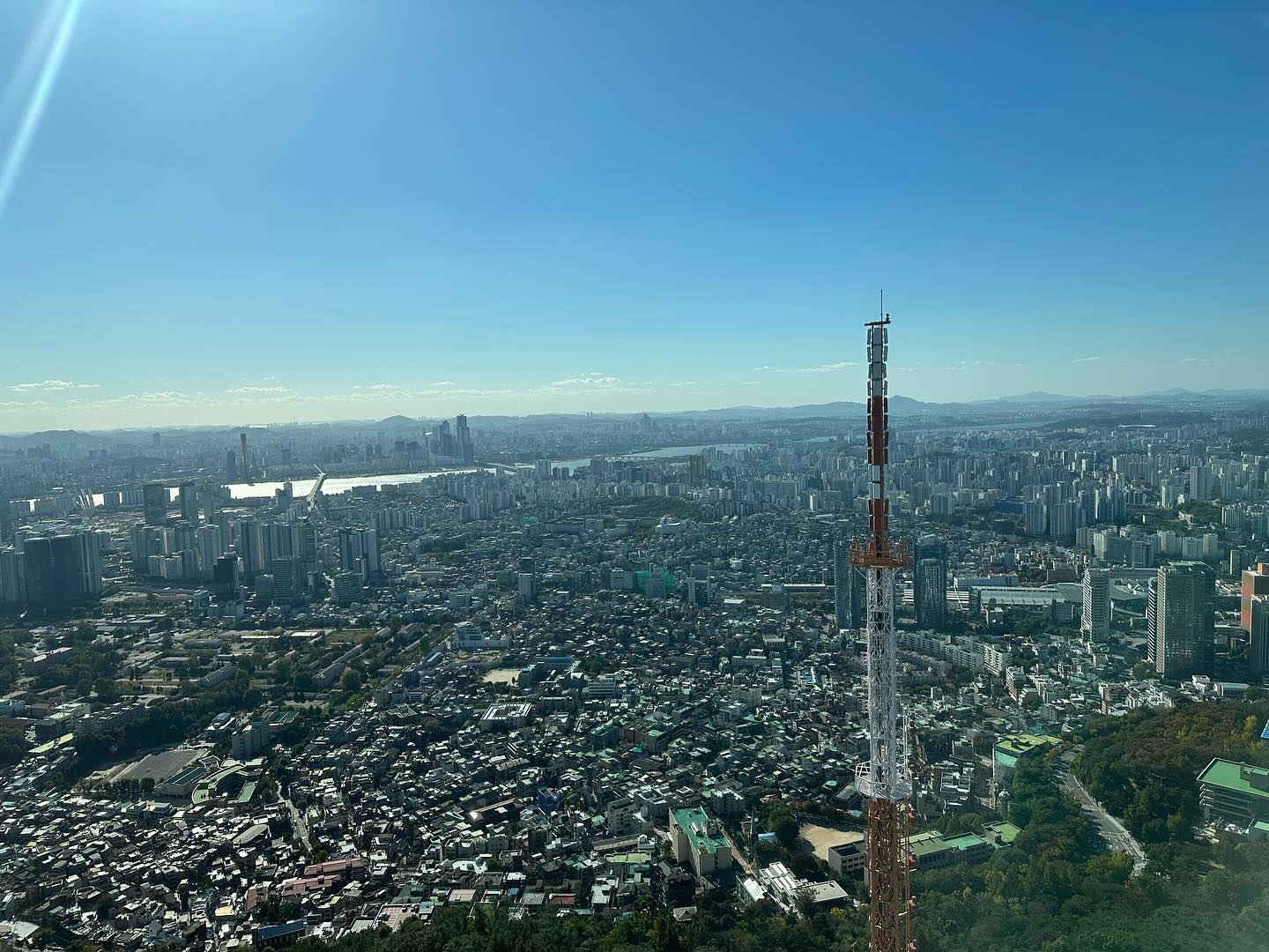 Vista de Seul no topo da N Seoul Tower