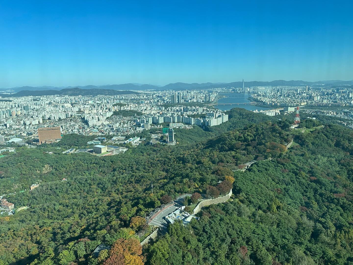 Vista de Seul no topo da N Seoul Tower