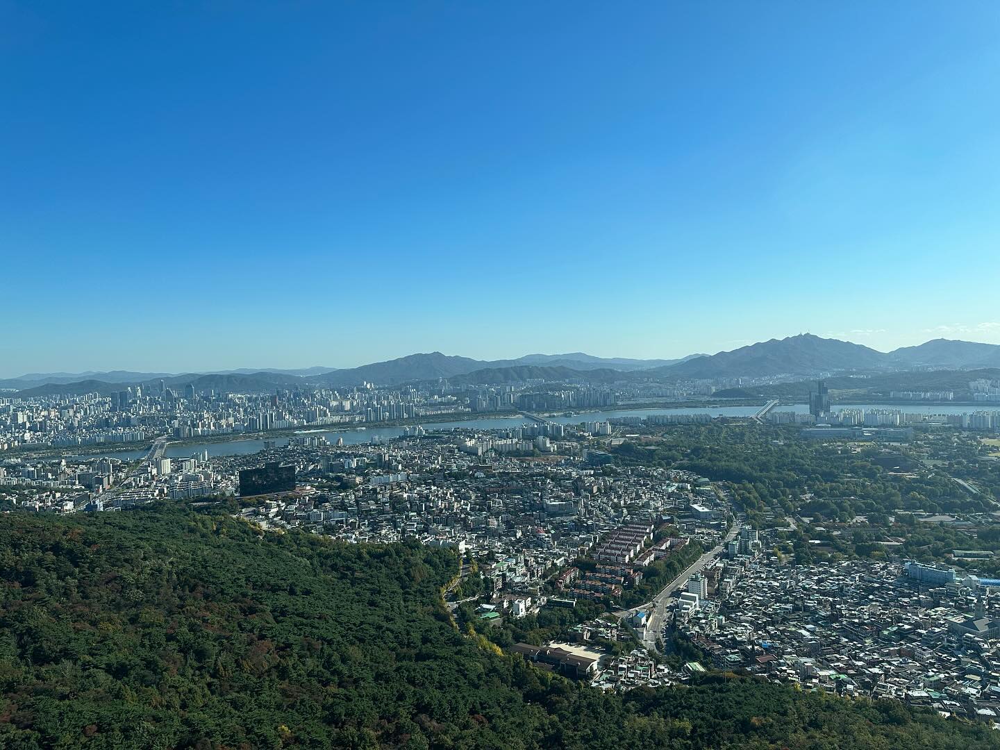 Vista de Seul no topo da N Seoul Tower