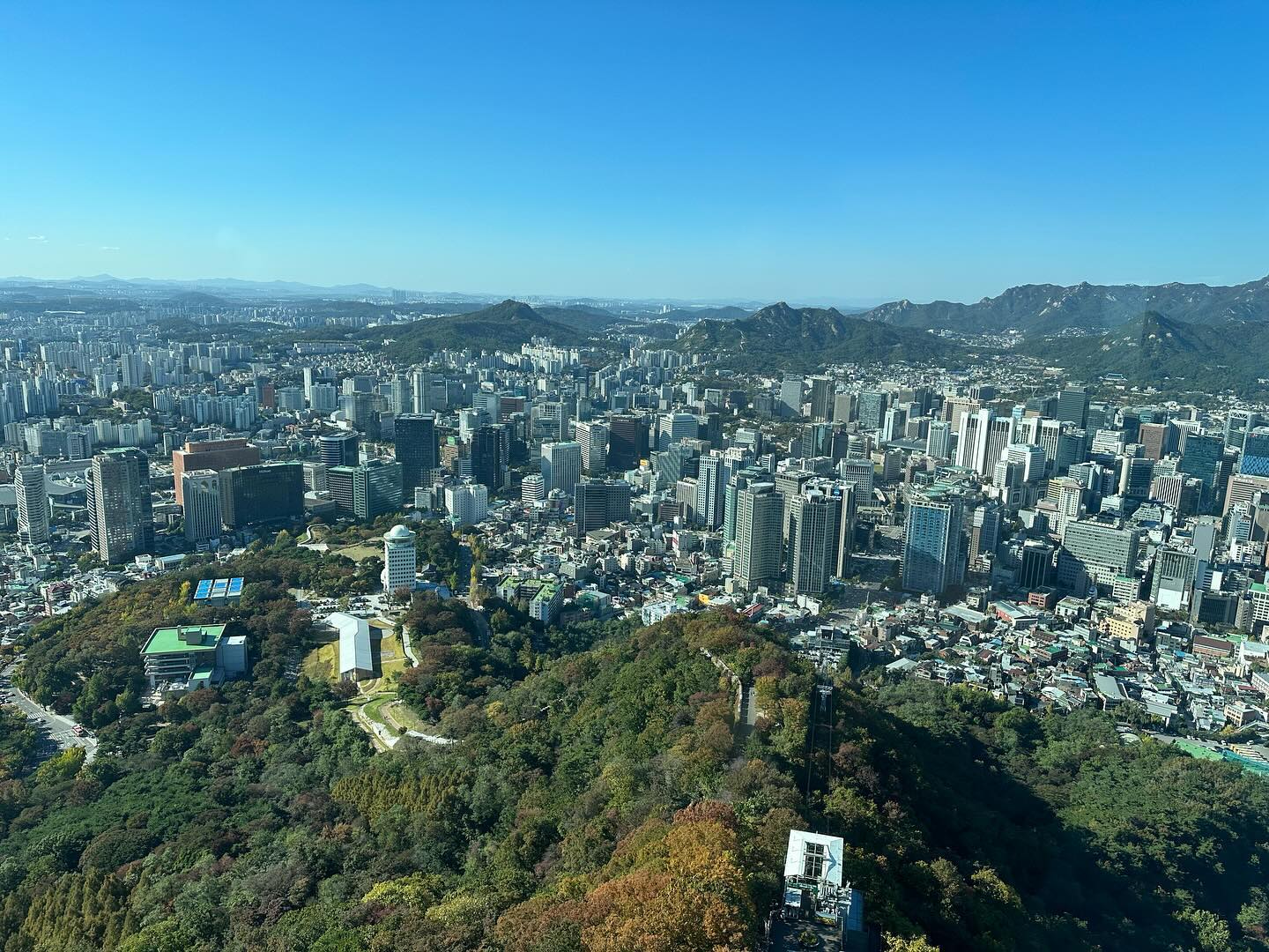 Vista de Seul no topo da N Seoul Tower