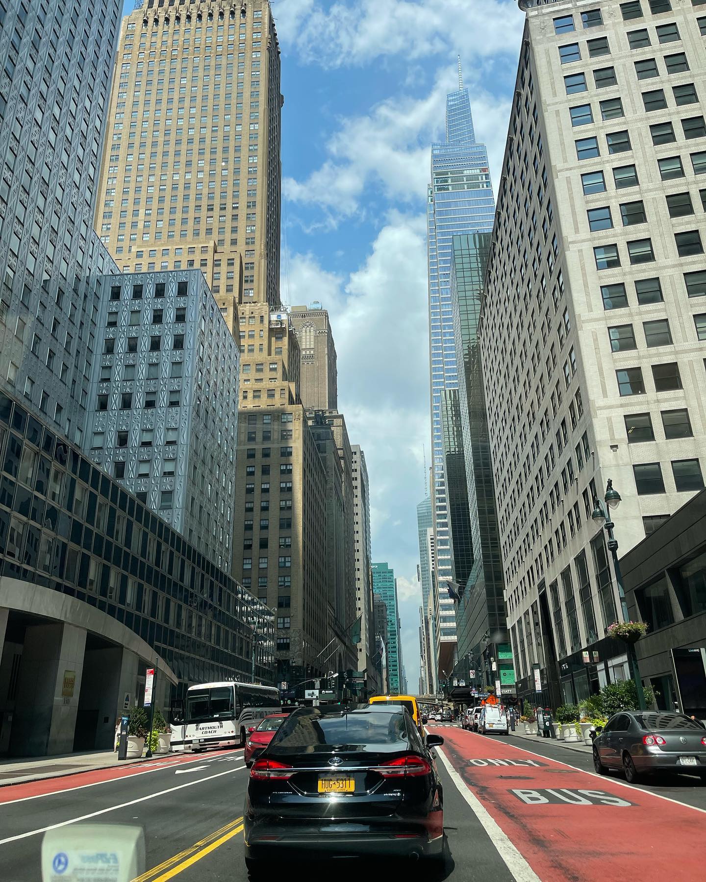 Arriving in Manhattan for the first time, impressed by the size of the buildings