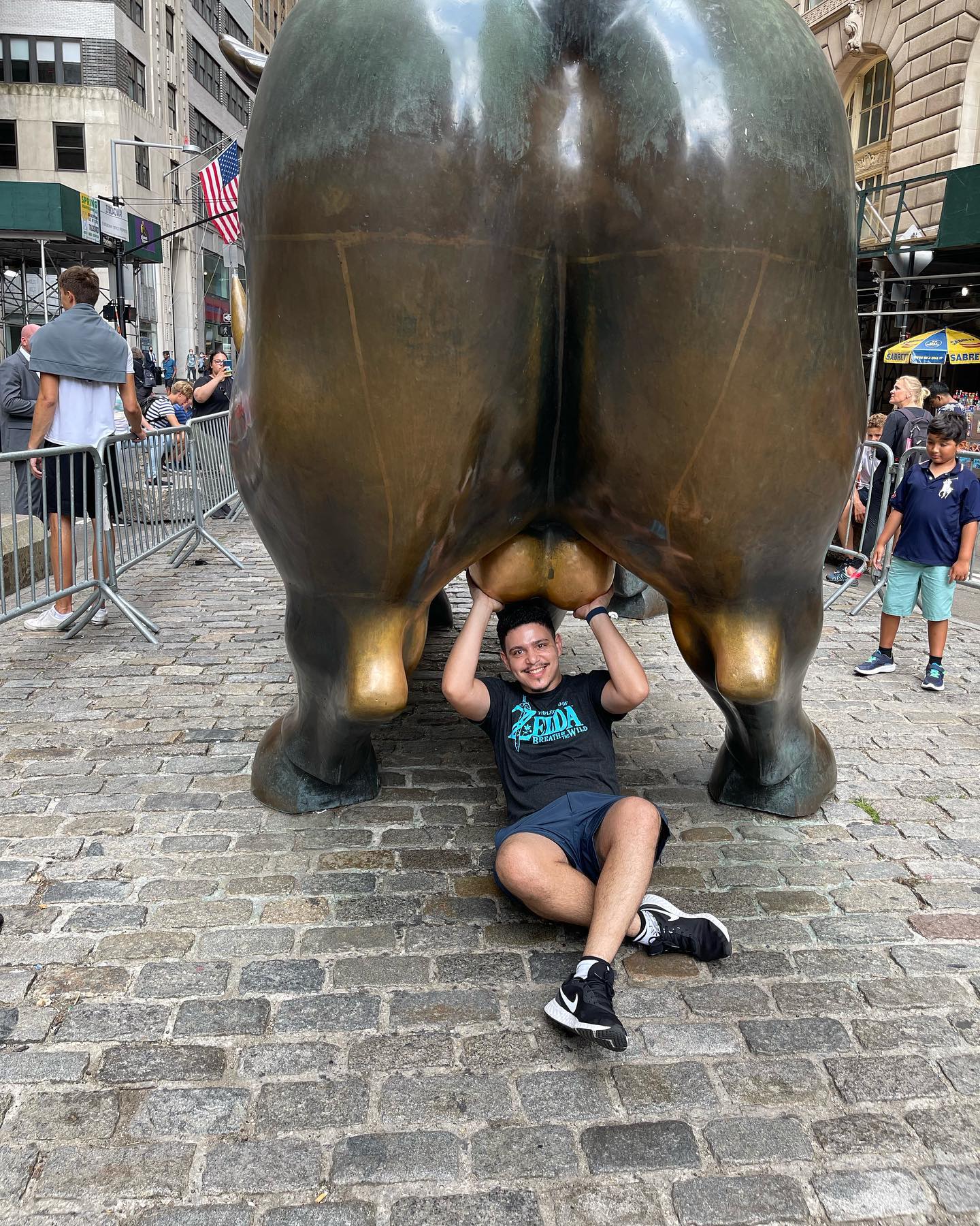 Wall Street bull, they say that getting your hands on his testicles brings luck, prosperity and money in life hahaha