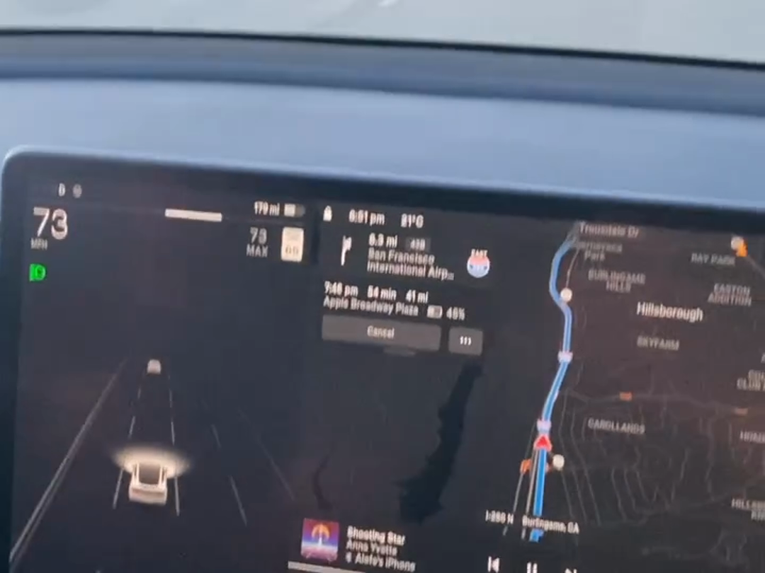 By Tesla through the streets of San Franscisco