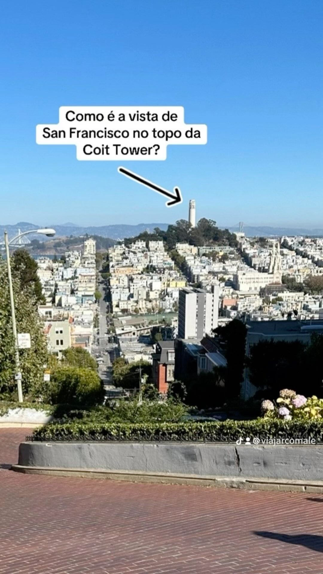 Como é a vista de San Francisco no topo da Coit Tower?