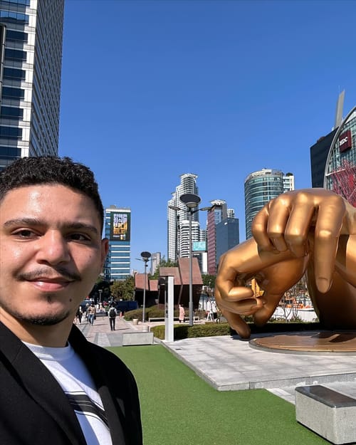 The Gangnam Style monument in front of Coex Mall in Gangnam, Seoul