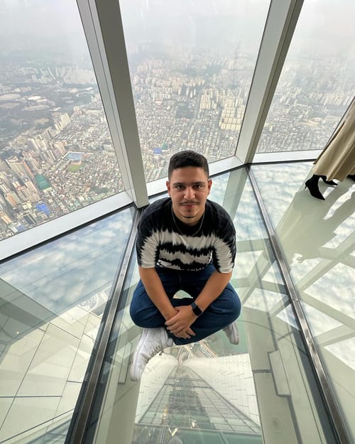 View of Seoul from the top of Seoul Sky/Lotte World Tower, vertical photos