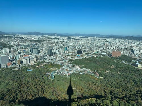 Vista de Seul no topo da N Seoul Tower