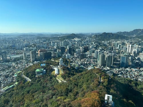 View of Seoul from the top of N Seoul Tower