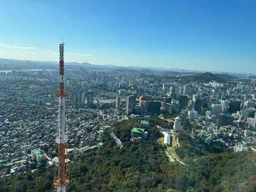 Vista de Seul no topo da N Seoul Tower