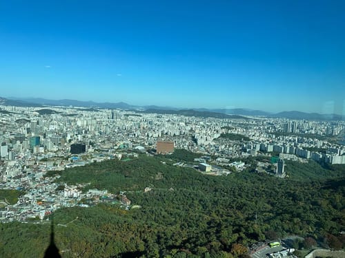 Vista de Seul no topo da N Seoul Tower