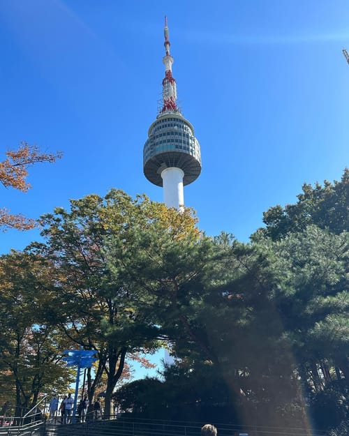 View of Seoul from the top of N Seoul Tower, vertical photos