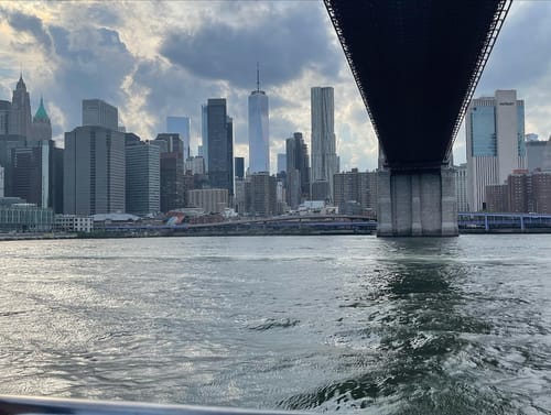 Incrível como tem tantos prédios enormes na beira da ilha de Manhattan