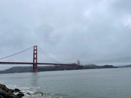 Start of the Golden Gate Bridge bike tour