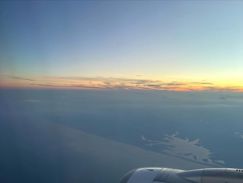 Vistas do voo de San Francisco à Guarulhos com parada em Nova York