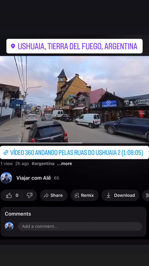 Vídeo 360 andando pelas ruas do Ushuaia 2