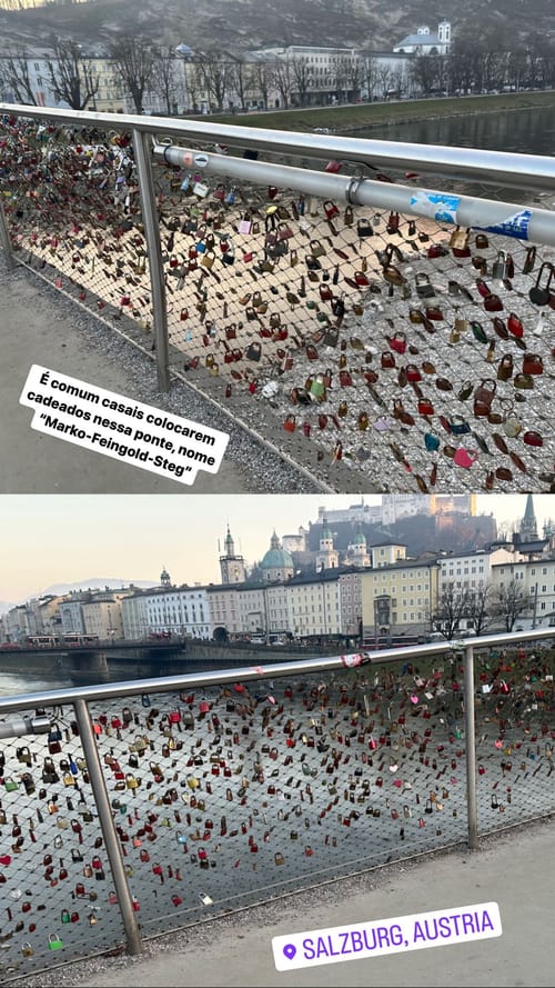 It is common for couples to put padlocks on this bridge, named "Marko-Feingold-Steg"